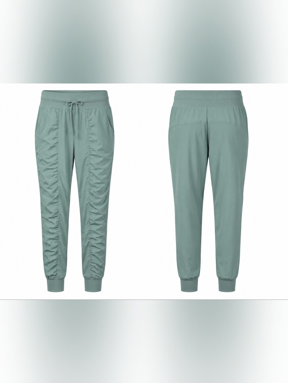 NWOT Kyodan P/S Sage Green Ruched Jogger Pants Drawstring Athletic Activewear